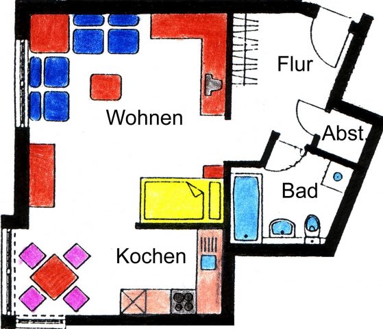 1-Raumwohnung in bester Wohnlage des Südviertels von Ilmenau