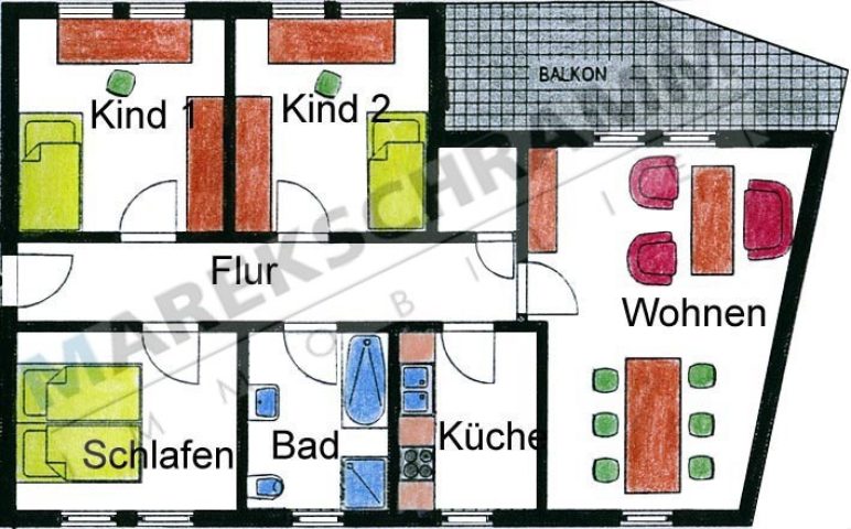 sehr schöne 4-Zimmerwohnung in bester Innenstadtlage von Ilmenau mit Südbalkon